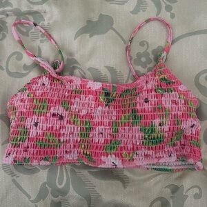 SHEIN Pink Floral Bikini Top